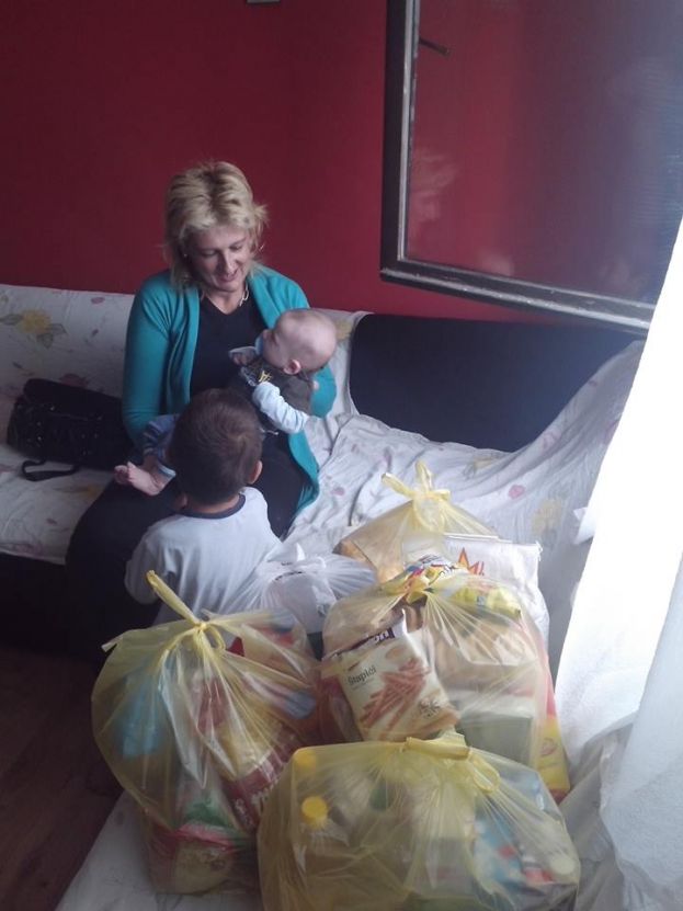 Family  visits and division  of packages